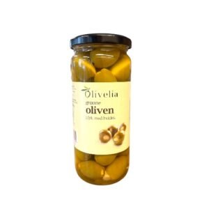 Olivelia – Grønne oliven fylt med mandel – 370 g
